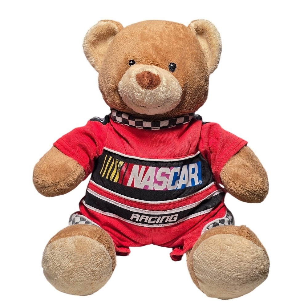 Nascar retired red racing firesuit pit crew with well loved build a bear 2013